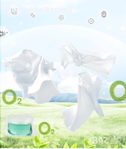 Капсули за пране. Подходящи за бели и цветни дрехи. Аромати - жълт (Шанел), син (море), зелен (зелен, снимка 6 - Перилни препарати и омекотители - 51975277