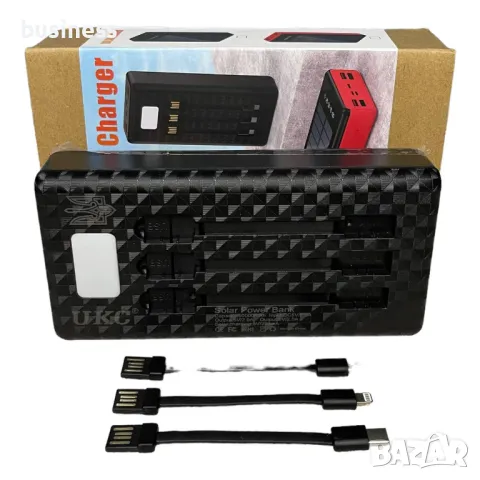 60000mah Соларна Преносима Батерия UKS PAWERBANK с фенерче, снимка 2 - Безжични зарядни - 48273477