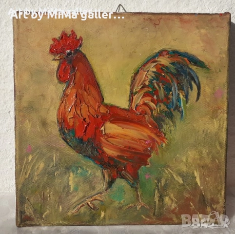> Петел, петли, петлета, rooster - Мима / Art by MiMa, paintings, снимка 3 - Картини - 35228156