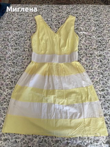 Лятна рокля жълто и бяло, снимка 8 - Рокли - 37465924