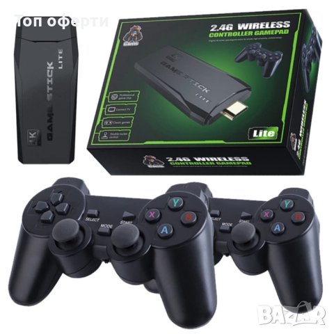 2.4G безжичен контролер Game-Pad TV Video Game Stick (4K Ultra HD Game Stick, черен), снимка 6 - Друга електроника - 42945902