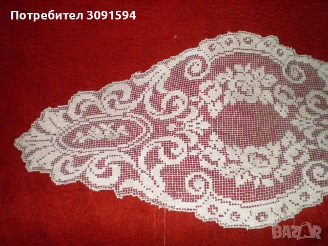 Старинна реколта от 30-те години на миналия век, ръчно плетена покривка, снимка 8 - Други ценни предмети - 48779709