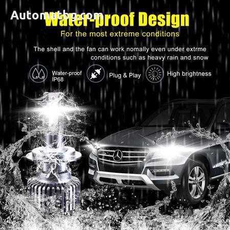 Комплект LED Лед Диодни Крушки за фар F32 Mini Automat, H7 50W - 10800Lm 6000K Cool White, снимка 5 - Аксесоари и консумативи - 27899522