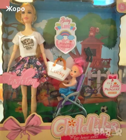 КОМПЛЕКТ КРАСИВА КУКЛА МАЙКА С БЕБЕ В КУЛИЧКА КН2643