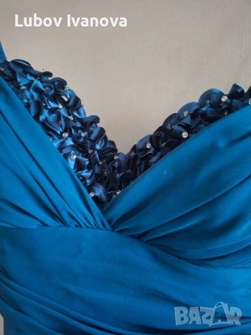 Синя дълга бална рокля, снимка 2 - Рокли - 53067407