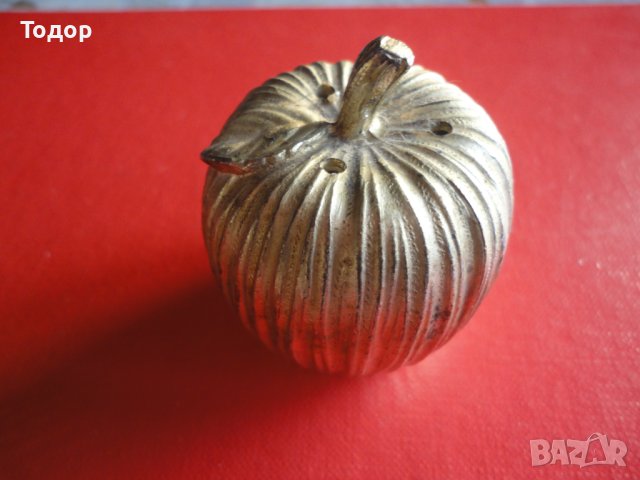 Уникална бронзова солница пиперница ябълка , снимка 7 - Други - 43524936