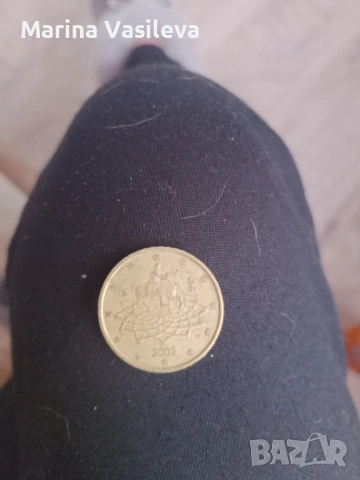 Продавам колекционерска монета от 50 цента от Италия, 2002 г. МНОГО РЯДКА ., снимка 2 - Нумизматика и бонистика - 53139296