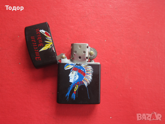 Бензинова запалка Индианец, снимка 2 - Колекции - 36577636