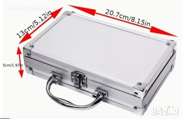 Алуминиев куфар за монети, размер 20,7 см./13 см./5 см. , снимка 2 - Нумизматика и бонистика - 53057227