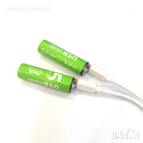 Батерия AA Li-ion 2200mWh 1.5V Quick Charge USB-C к-т 2 броя, снимка 3 - Оригинални батерии - 52494756