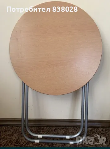 Кръгла сгъваема маса, снимка 4 - Маси - 49441331