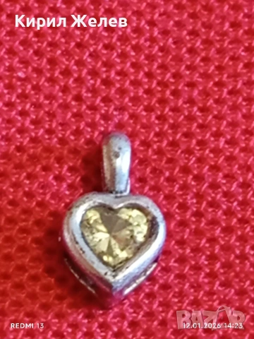 Сребърно колие във формата на сърце ❤️ с естествен лимонов ТОПАЗ елегантен дизайн 52752, снимка 7 - Колиета, медальони, синджири - 53072982