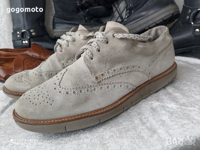 мъжки обувки Оксфорд, 42 - 43, 100% естествена кожа= велур, снимка 4 - Ежедневни обувки - 43187487