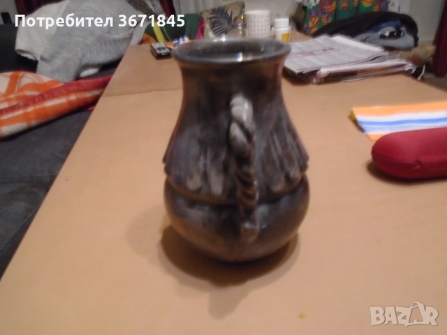 керамичен съд, ваза, подписана, датирана 1955 , снимка 3 - Антикварни и старинни предмети - 53195660
