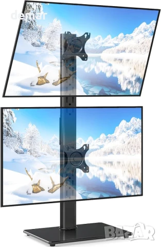 5Rcom Стойка за два монитора за екрани 13-32 инча, вертикална стойка, снимка 1