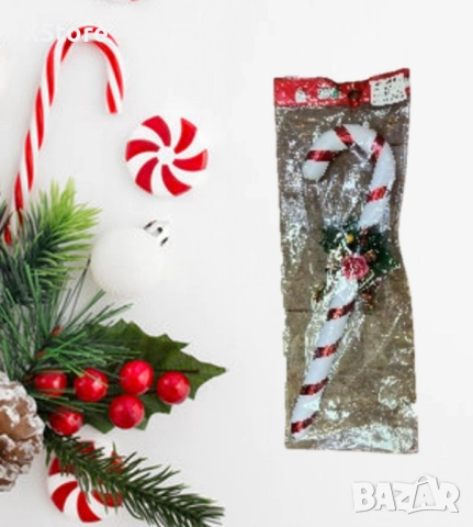 Празнична коледна декорация захарно бастунче – Елегантност и стил за вашия дом, снимка 5 - Декорация за дома - 52441520