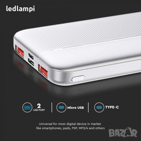 Външна Батерия 10000mAh Бързо Зареждане Бяла, снимка 5 - Безжични зарядни - 40081974