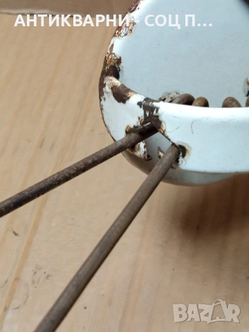 Соц Стара Стенна Закачалка Простир С Емайлирана Основа. НОМЕР 641., снимка 8 - Антикварни и старинни предмети - 53387336