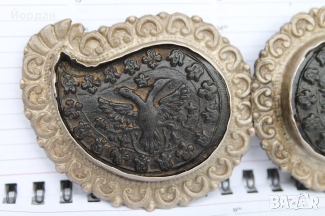 Изящни сребърни възрожденски пафти, снимка 3 - Антикварни и старинни предмети - 40760913