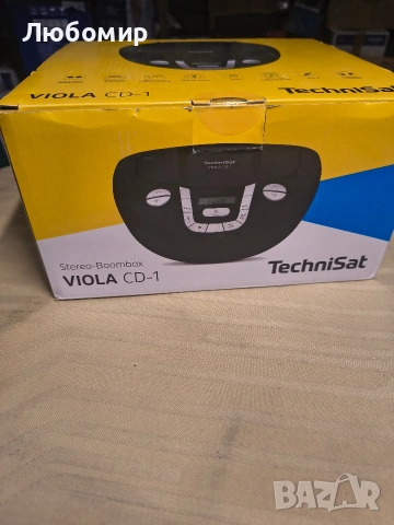TechniSat Viola CD-1 - Преносим стерео CD плейър с дръжка за носене, черен бумбокс, FM радио тунер, , снимка 2 - Аудиосистеми - 53593253