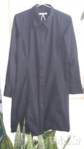 Дамска риза с дълъг ръкав S Oliver издължена 40 М/Л черна с тик так копчета без следи от употреба