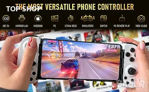 Нов Мобилен Гейм Контролер 2023 За игри iPhone и Android Bluetooth, снимка 2 - Друга електроника - 49945152