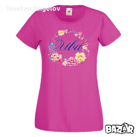 Дамска тениска Цветница Ива Цветен венец, снимка 3 - Тениски - 32640457