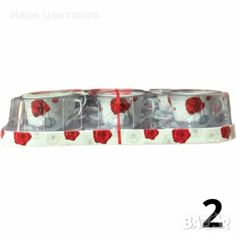 Керамичен сервиз за кафе/чай – Комплект от 12 броя, снимка 2 - Чаши - 49488931