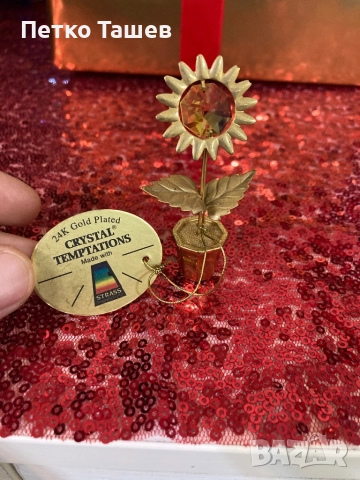 Декоративно цвете Crystal Temptations – 24K Gold Plated