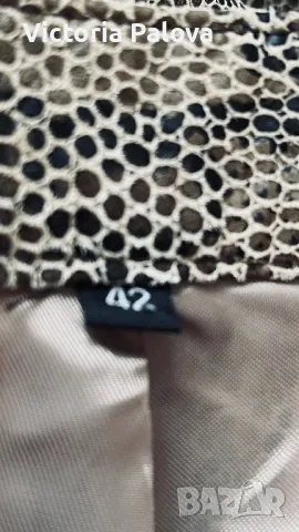 Модерен кожен панталон змийски принт естествена кожа, снимка 10 - Панталони - 49330490