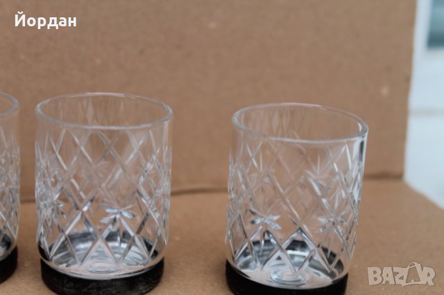 6бр. кристални чаши за ракия с метален обков , снимка 4 - Сервизи - 35266284