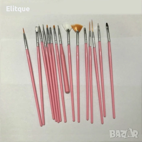 Комплект от 15 броя четки за маникюр и педикюр ZJY53, снимка 2 - Продукти за маникюр - 53396688