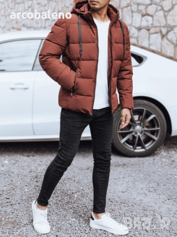 Мъжко зимно ватирано яке с качулка, 4цвята , снимка 8 - Якета - 52259493