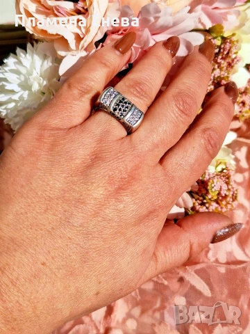 Дамски сребърен пръстен , снимка 4 - Пръстени - 53603598