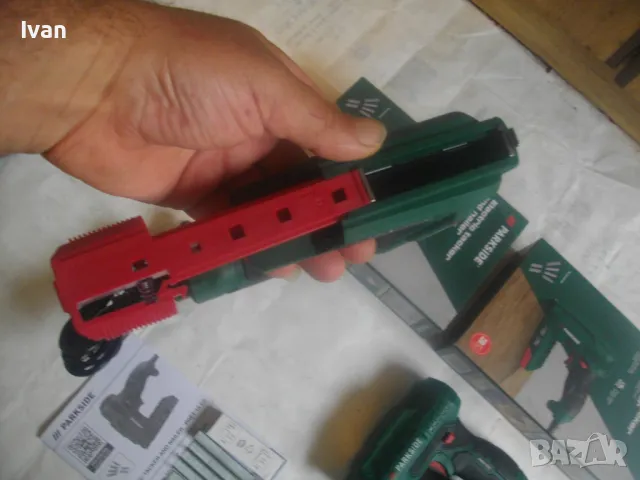 НОВ ЕЛЕКТРИЧЕСКИ КОМБИНИРАН ТАКЕР СКОБИ 6-14мм ПИРОНИ 14-15мм ПЪЛЕН КОМПЛЕКТ PARKSIDE PHET 15C2, снимка 15 - Други инструменти - 49623828