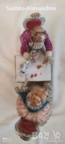 Японска порцеланова фигура с Dresden дантела - винтидж , снимка 9 - Антикварни и старинни предмети - 52879134