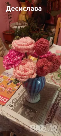 букет от свещи,плетени играчки и цветя, снимка 11 - Колекции - 48977524