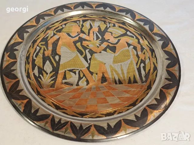 бронзово египетско пано за стена   18/2, снимка 1