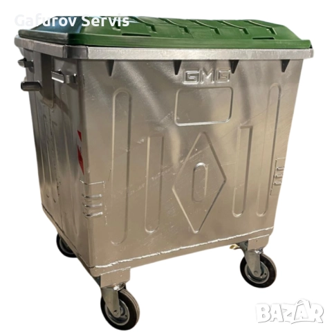 Метален контейнер за смет тип ”Ракла” 1100 л - поцинкован, здрав и устойчив, снимка 3 - Друго - 52272636