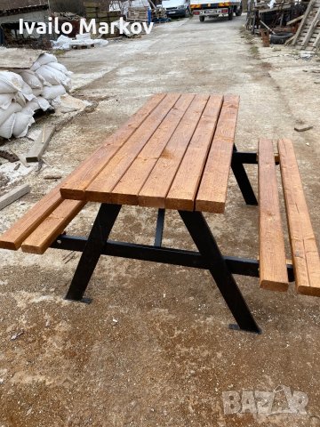 Пикник маса с пейки, снимка 4 - Градински мебели, декорация  - 43625042