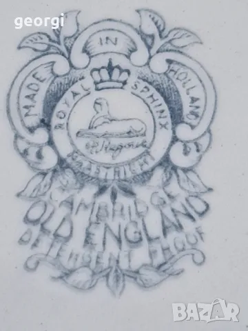 английска порцеланова чиния син порцелан    11/2, снимка 4 - Сервизи - 49059684