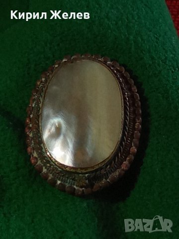 СТАРА ПОСРЕБРЕНА СКЪПОЦЕННА АРТ ДЕКО БРОШКА с БЯЛ ИВИЧЕСТ АХАТ БИЖУ МАЙСТОРСКА РЪЧНА ИЗРАБОТКА 25378, снимка 17 - Антикварни и старинни предмети - 34884026