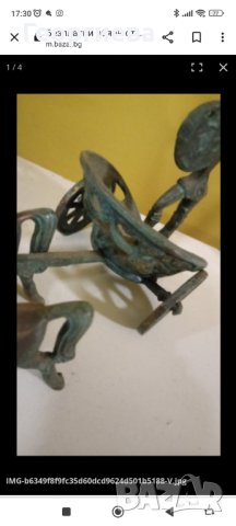 Бронзова фигура , снимка 2 - Антикварни и старинни предмети - 43658992