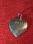 Ich hab Dich lieb! ОБИЧАМ ТЕ! Старинен СРЕБЪРЕН МЕДАЛЬОН СЪРЧИЦЕ Германия СРЕБРО Висока ПРОБА 25327, снимка 3