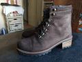 Италиански дамски боти, велур, кожа - 38, снимка 2