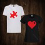 Тениски за двойки - Свети Валентин - дамска тениска + мъжка тениска, снимка 1 - Тениски - 27735740