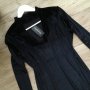 Нова Дълга черна рокля дълъг ръкав цепка макси голям размер XL 2XL 3XL 4XL 5XL официална елегантна, снимка 3