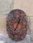 Много Красив Антикварен Стенен Часовник Дърворезба от Соца, снимка 6