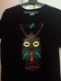 Тениска черна с цветна апликация "маска", снимка 3