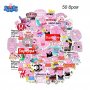 50 бр peppa pig пепа пиг самозалепващи лепенки стикери за украса декор картонена торта и др, снимка 2